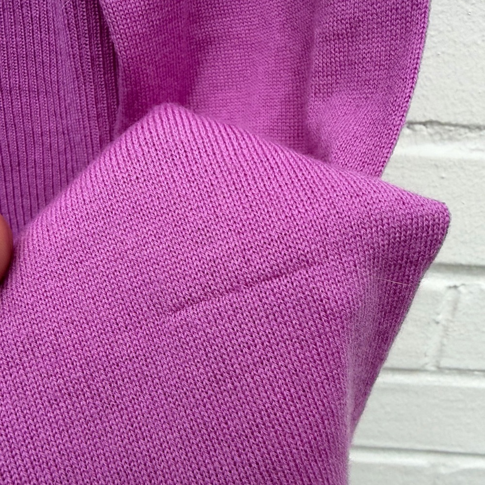 VTG Chantal Gaudreau Pink & Gold 100% Italian Virgin Wool Cardigan, SZ L VGUC - Picture 9 of 11